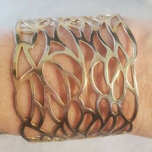 Gold Tone Cutout Cuff Bracelet